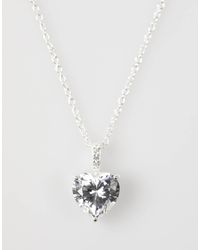 Lovisa - – farbene halskette aus sterling mit herzförmigem anhänger mit zirkonia-strass - Lyst