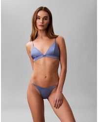 Calvin Klein - Signature Satin Unlined Triangle Bra - Lyst