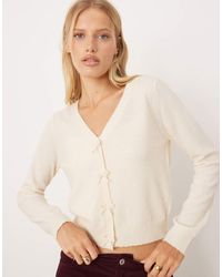Mango - Wool Mix Bow Detail Cardigan - Lyst