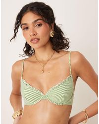 ASOS - – anna – bügel-bikinioberteil aus seersucker - Lyst