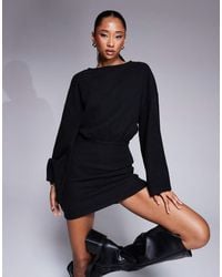ASOS - Supersoft Wide Long Sleeve Blouson Mini Dress - Lyst