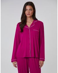 Loungeable - Rib Long Sleeve Traditional Shirt And Long Pant - Lyst