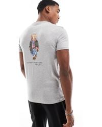 Polo Ralph Lauren - T-shirt à imprimé ours explorateur au dos - chiné - Lyst