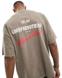 Good For Nothing - Camiseta marrón topo extragrande con estampado motocross - Lyst