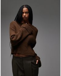 ASOS - Knitted Jumper With Turn Up Cuff - Lyst