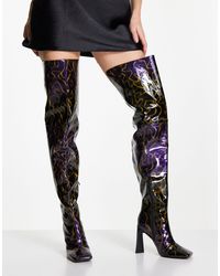ASOS - Kensington High-heeled Square Toe Over The Knee Boots - Lyst