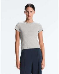 Oysho - Fitted Rib Cotton Blend T-shirt - Lyst