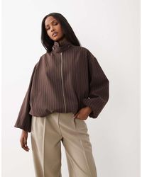 ASOS - Casual Harrington Jacket With Funnel Neck - Lyst