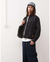 Timberland - Chaqueta Negra Con Cremallera Y Acabado Lavado De Lona Strafford De - Lyst