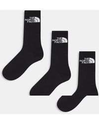 The North Face - Pack De 3 Pares De Calcetines Negros Con Logo Simple Dome De - Lyst