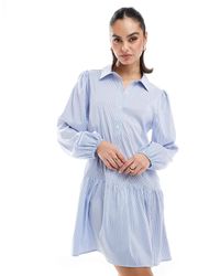 Miss Selfridge - – langärmliges mini-hemdblusenkleid mit streifenmuster - Lyst