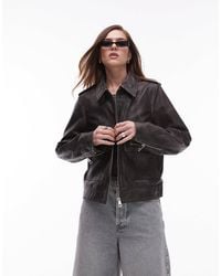 TOPSHOP - – hochwertige jacke aus echtleder - Lyst