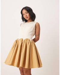 Never Fully Dressed - Petite Contrast Drop Hem Mini Dress - Lyst