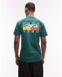 Obey - Eyes Open Graphic T-shirt With Back Print - Lyst