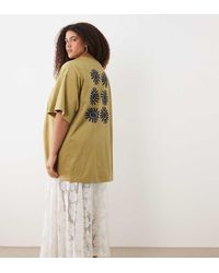 ASOS - Asos Design Curve Oversized Graphic Tee With Lace Cami Underdress - Lyst