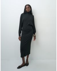 ASOS - Supersoft Drape Batwing Midi Dress - Lyst