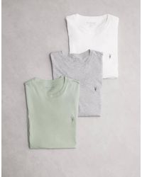 AllSaints - Tonic 3 Pack Short Sleeve Logo T-shirt - Lyst