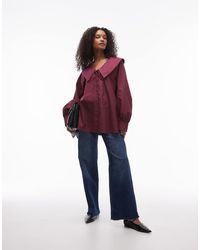 TOPSHOP - Camicia Bordeaux - Lyst