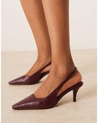 ASOS - Shake - chaussures à bride arrière et petit talon effet tressé - bordeaux - Lyst