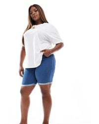 ONLY - Long Denim Shorts - Lyst