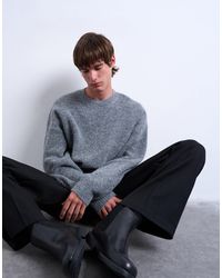 TOPMAN - Oversized Fit Crew Jumper - Lyst