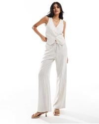 Stradivarius - Pull On Broek Met Linnen Look - Lyst