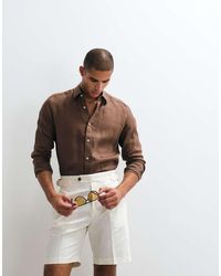 ASOS - Tailored Linen Rich Regular Shorts - Lyst