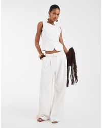ONLY - Linen Blend Tailored Wide Leg Trousers Co-Ord - Lyst