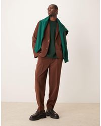 ASOS - – schmal zulaufende oversize-anzughose aus twill - Lyst