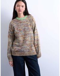 TOPSHOP - – mehrfarbiger strickpullover aus gezwirntem garn mit kontrast-detail - Lyst