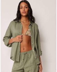 Calzedonia - Short Linen And Viscose Beach Shirt - Lyst