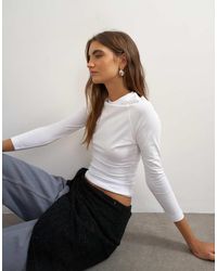 TOPSHOP - Crop Sleeve Clean Raglan Top - Lyst