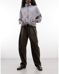 ASOS - Tailored Deep Waistband Barrel Trousers With Pleat Detail - Lyst
