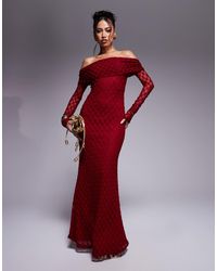 Bardot - – maxikleid aus spitze und netzstoff - Lyst