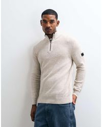Barbour - Crawley Wool Blend Half Zip Funnel Neck Jumper - Lyst
