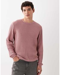 ASOS - Knit Ribbed Long Sleeve Crew Neck T-shirt - Lyst