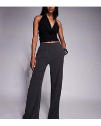 ASOS - Asos Design Tall Textured Wide Leg Trouser - Lyst