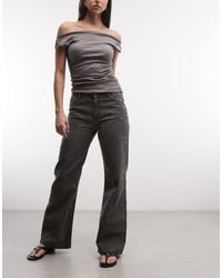Weekday - Wide Leg Flare Trousers With Texture Detail - Lyst