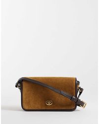 Mango - 100% Leather Suede Cross Body Bag - Lyst