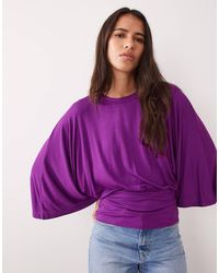 ASOS - Batwing Sleeve Cinched Waist Top - Lyst