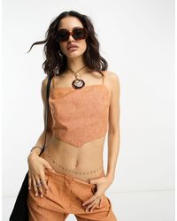 Reclaimed (vintage) - Tailored Crop Top With Tie Back - Lyst