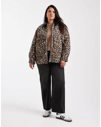 ONLY - Quilted Canvas Jacket With Faux Leather Collar - Lyst