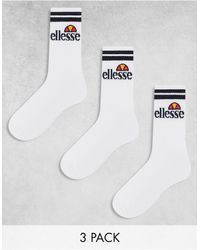 Ellesse - Confezione da 3 paia di calzini bianchi - Lyst