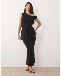 TFNC London - Slinky Draped One Shoulder Maxi Dress - Lyst