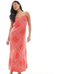 Miss Selfridge - Strappy Scoop Neck Maxi Slip Dress - Lyst