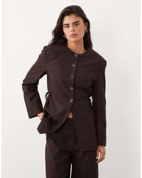ASOS - Linen Tie Side Blazer - Lyst