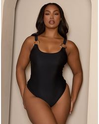 Moda Minx - Curve X Bernadette Afia Swimsuit With Gold Hardware Detail - Lyst