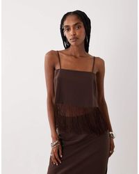 ASOS - Linen Blend Fringe Cami Top - Lyst