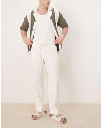 Abercrombie & Fitch - baggy Drawstring Linen Trousers - Lyst