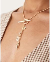 ASOS - – lange, e halskette mit t-steg-anhänger - Lyst